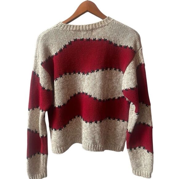 PHD Stars & Stripes Vintage Long Sleeve Fourth of July Patriot Crew Neck Sweater - Picture 4 of 5